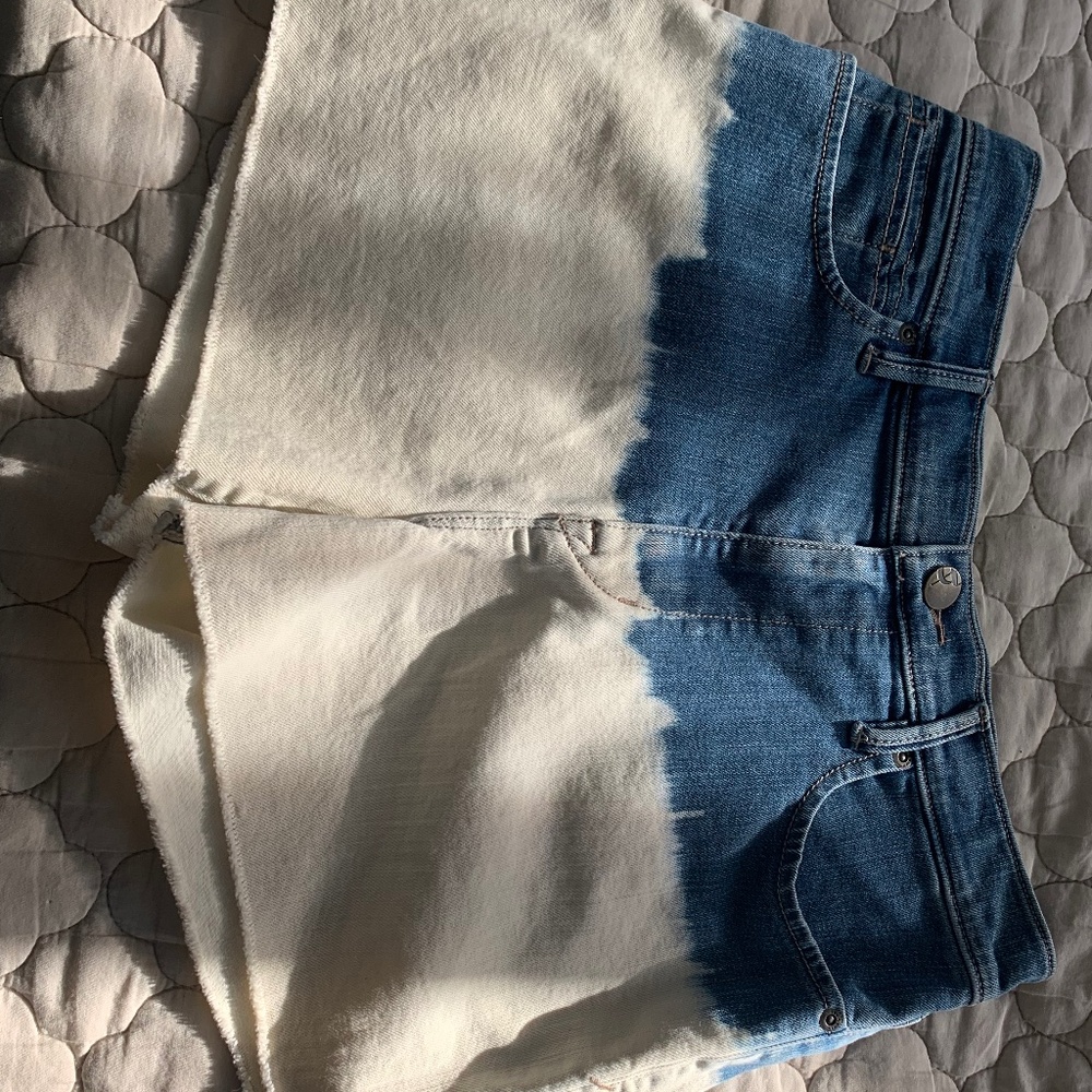 Ombré denim shorts